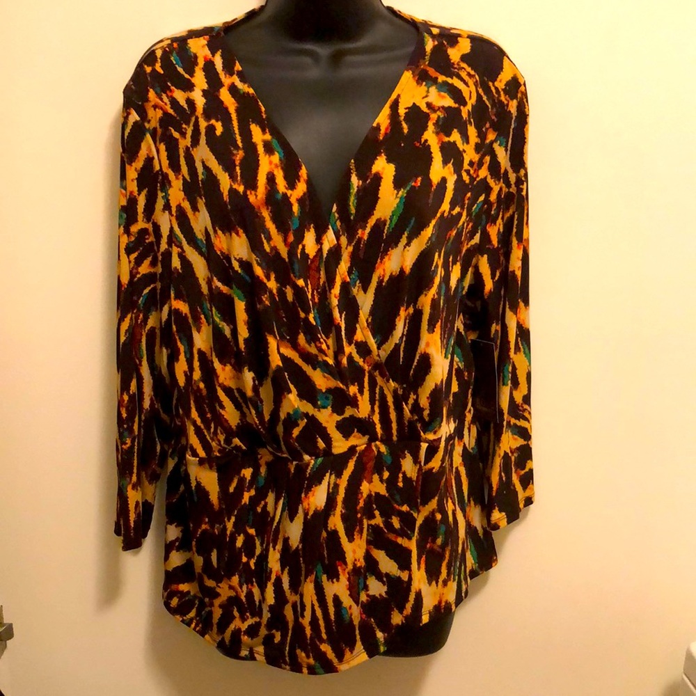 Multi Colored Peplum Top